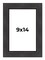 9x14 Traditional Picture Frame with UV-Resistant Acrylic & Acid Free Backing, Available in 3 Finishes - Black, Brown, Gold